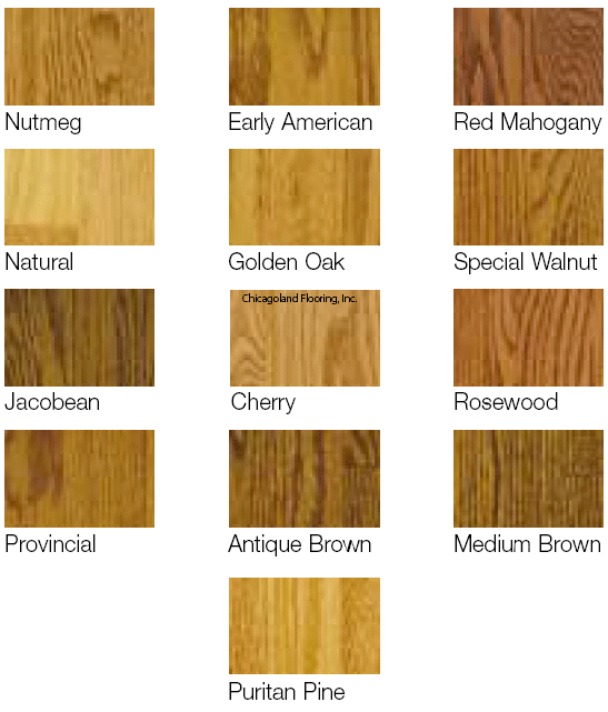 Wood Stain Varnish Colour Chart